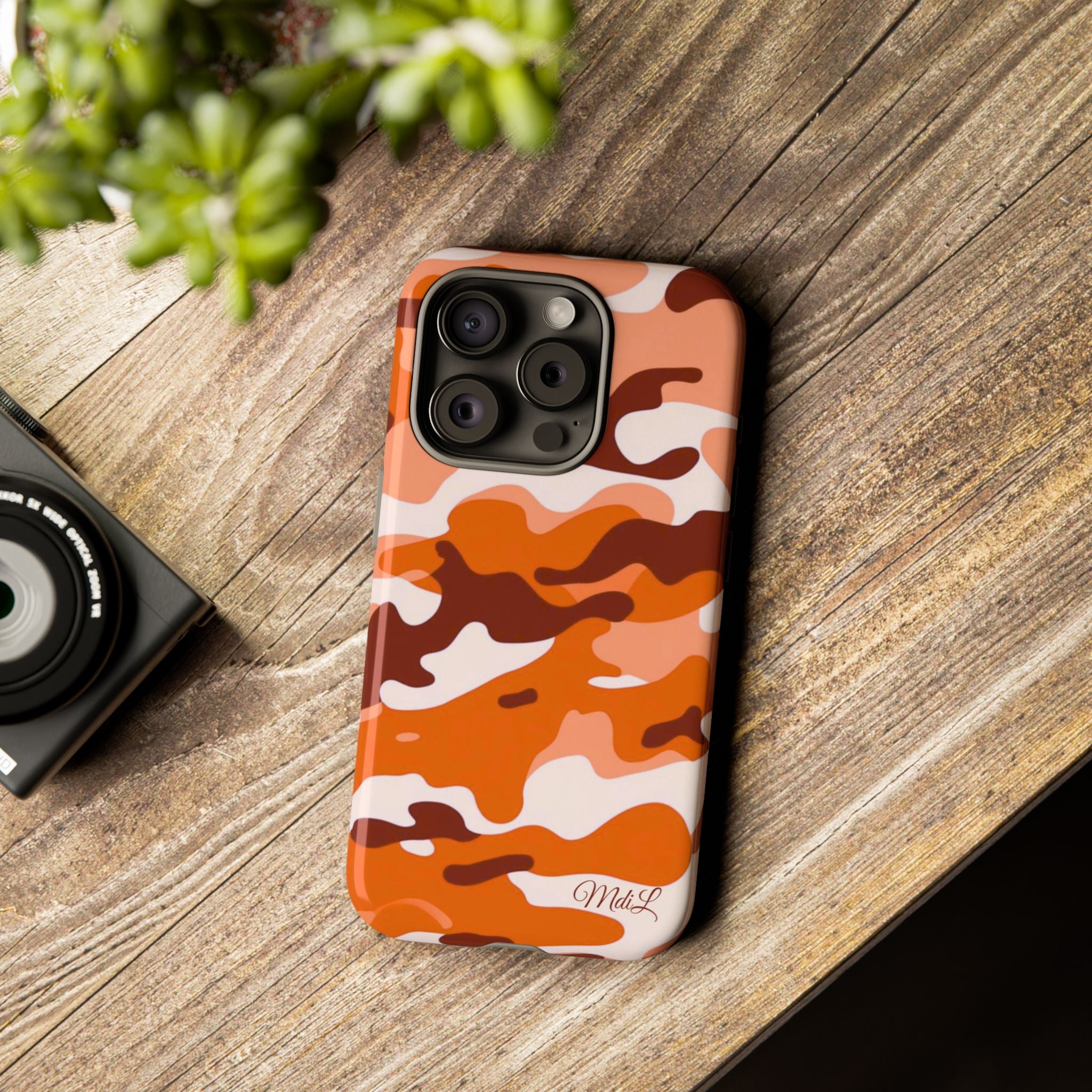 Orange Camo iPhone Case