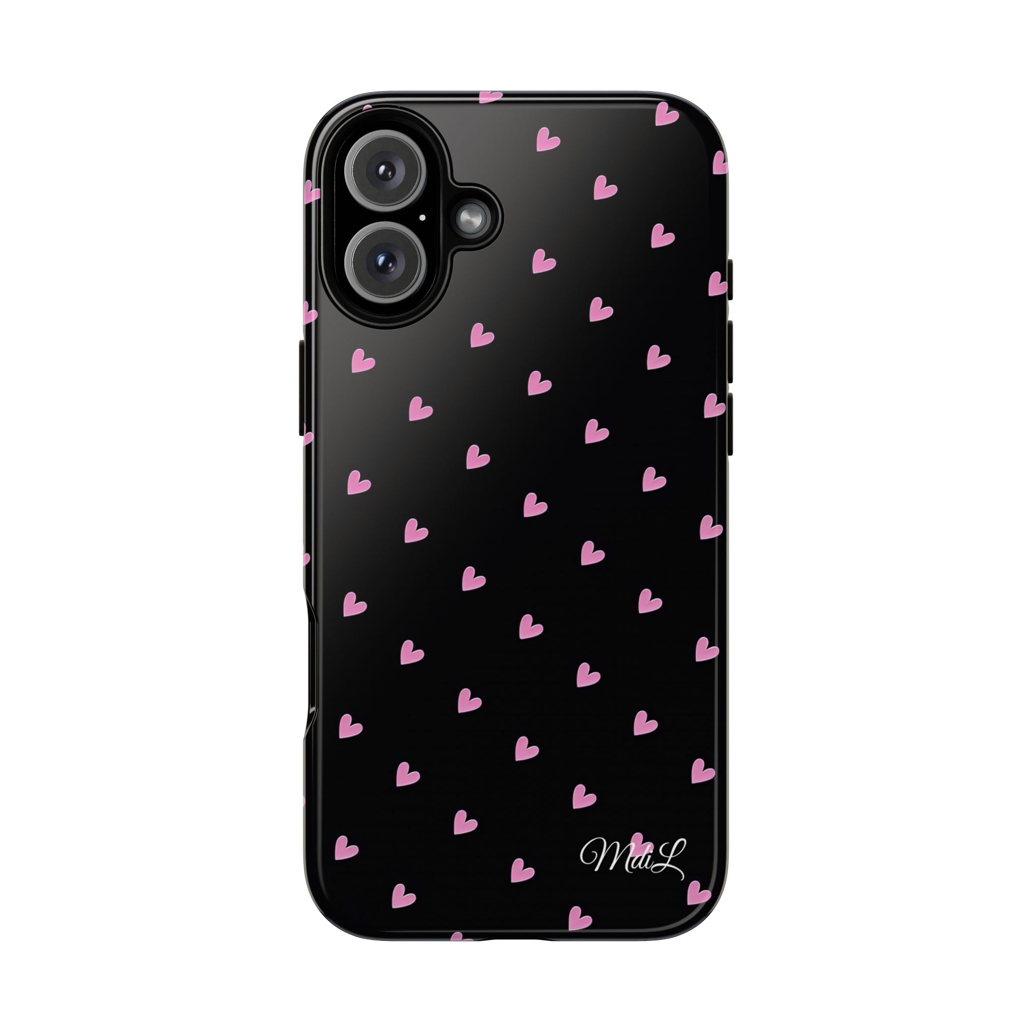Dotted Hearts | Black and Pink - Mare di Luna