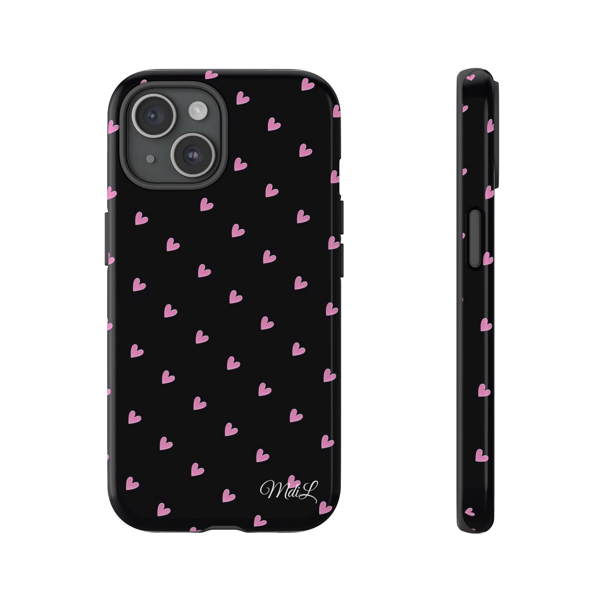 Dotted Hearts | Black and Pink - Mare di Luna