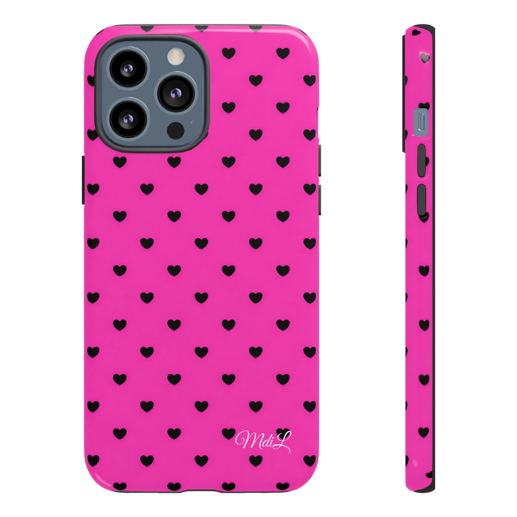 Dotted Hearts | Neon Pink - Mare di Luna