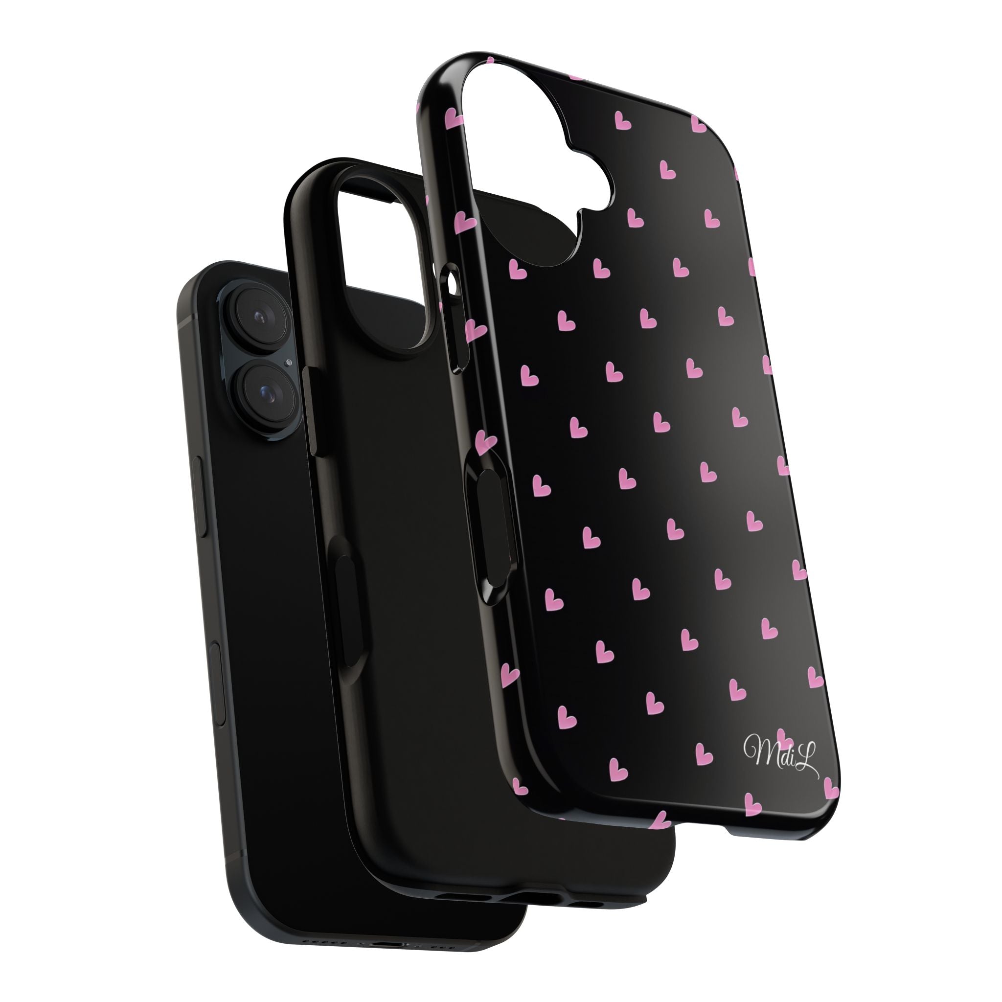 Dotted Hearts | Black and Pink - Mare di Luna