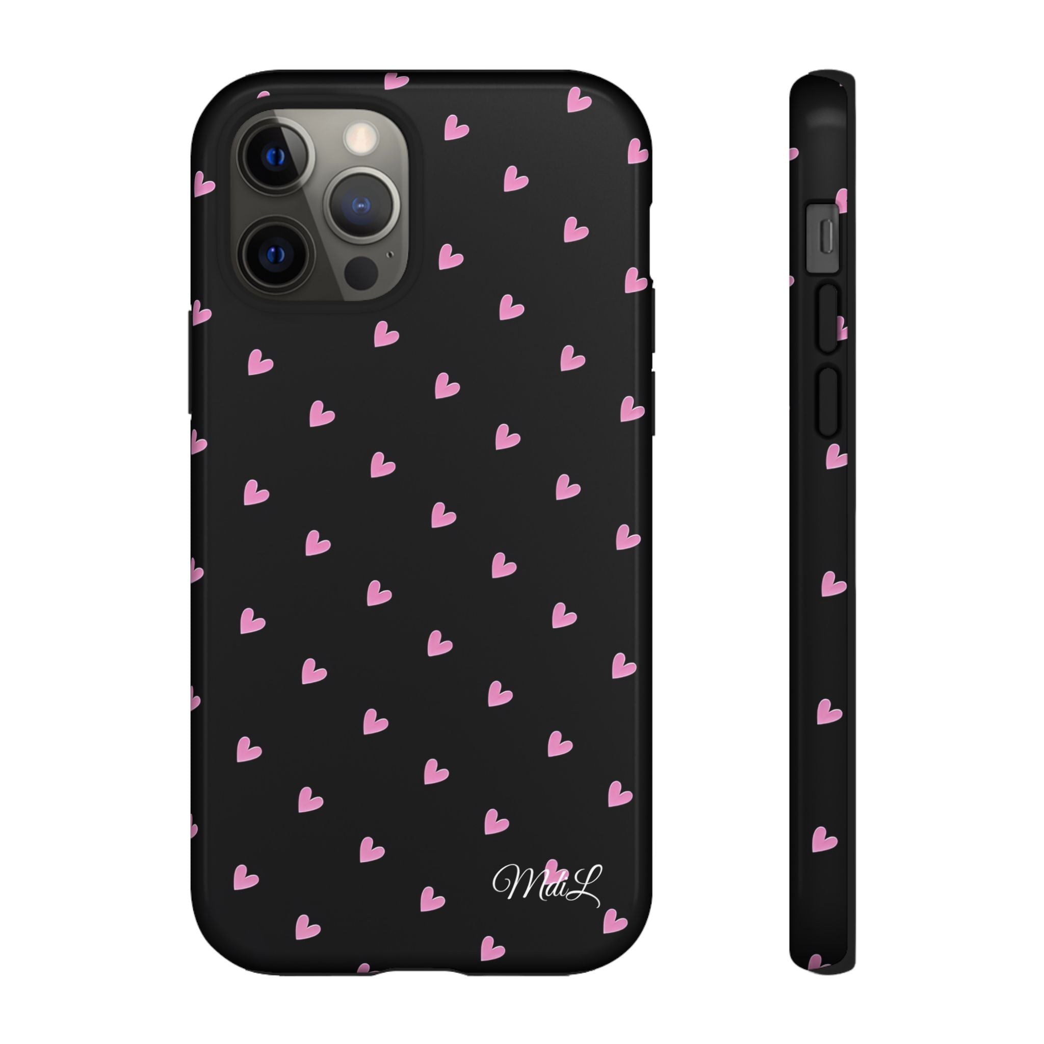 Dotted Hearts | Black and Pink - Mare di Luna