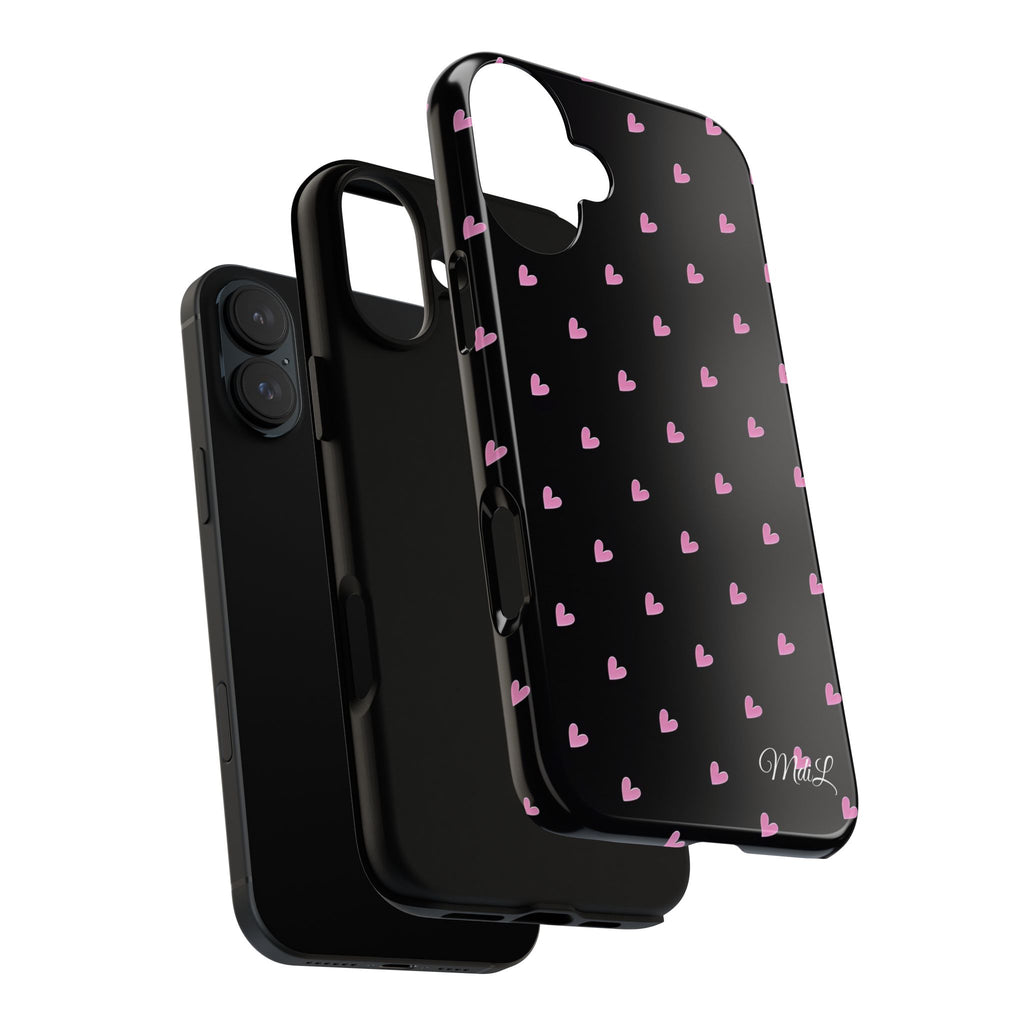 Dotted Hearts | Black and Pink - Mare di Luna