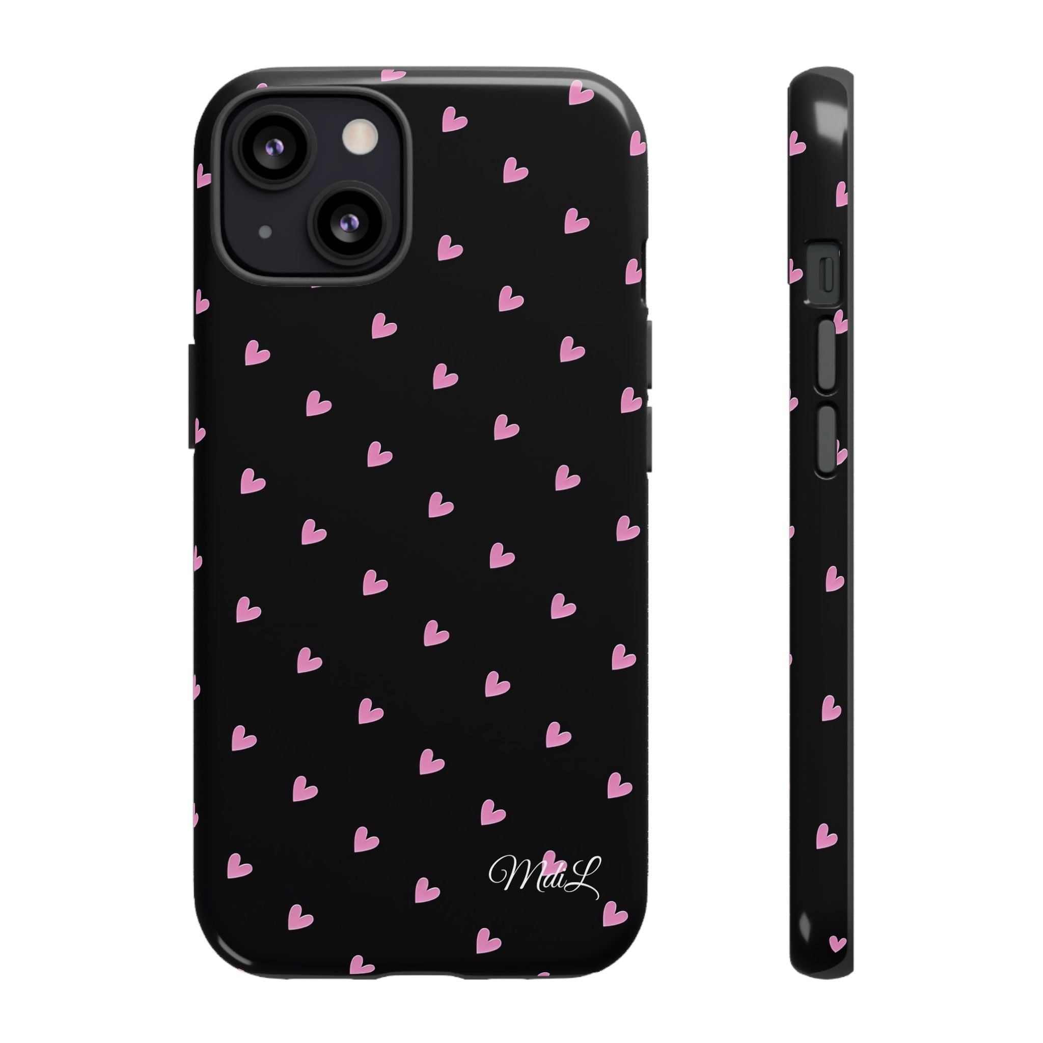 Dotted Hearts | Black and Pink - Mare di Luna