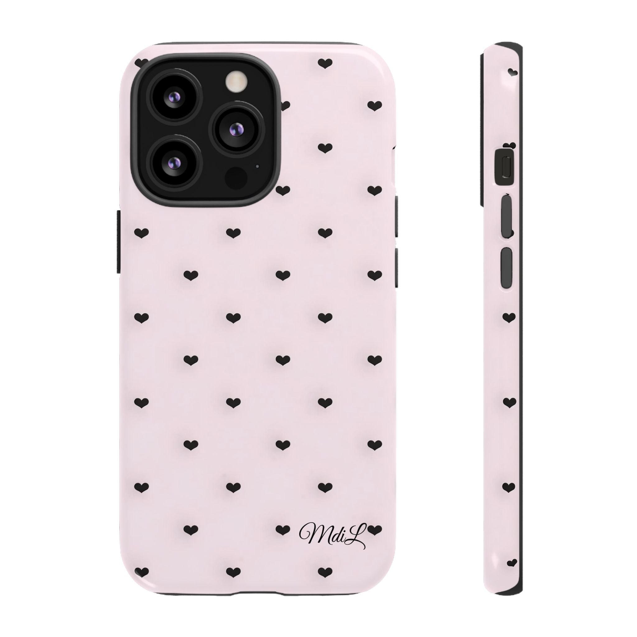 Dotted Hearts | Pink and Black