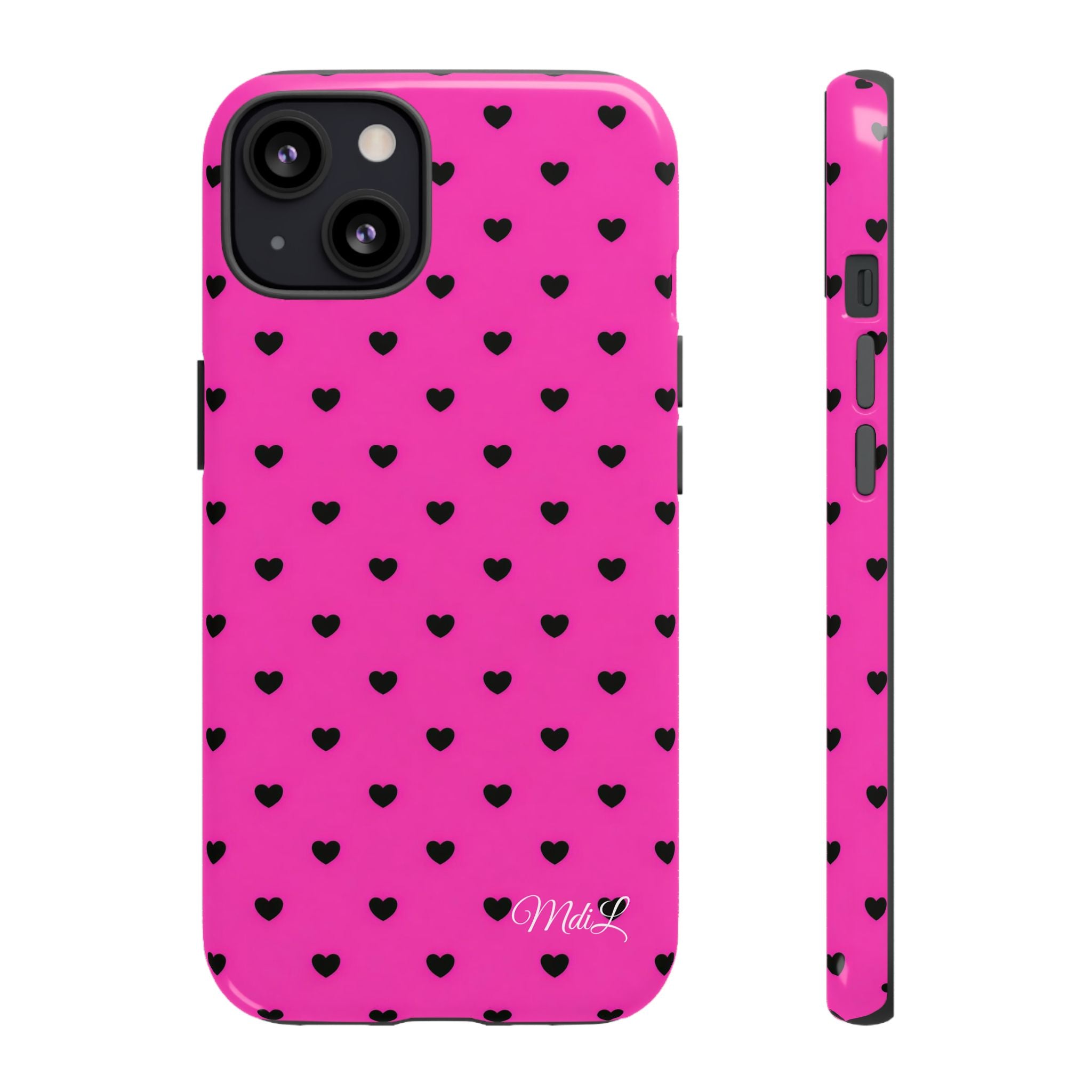 Dotted Hearts | Neon Pink - Mare di Luna