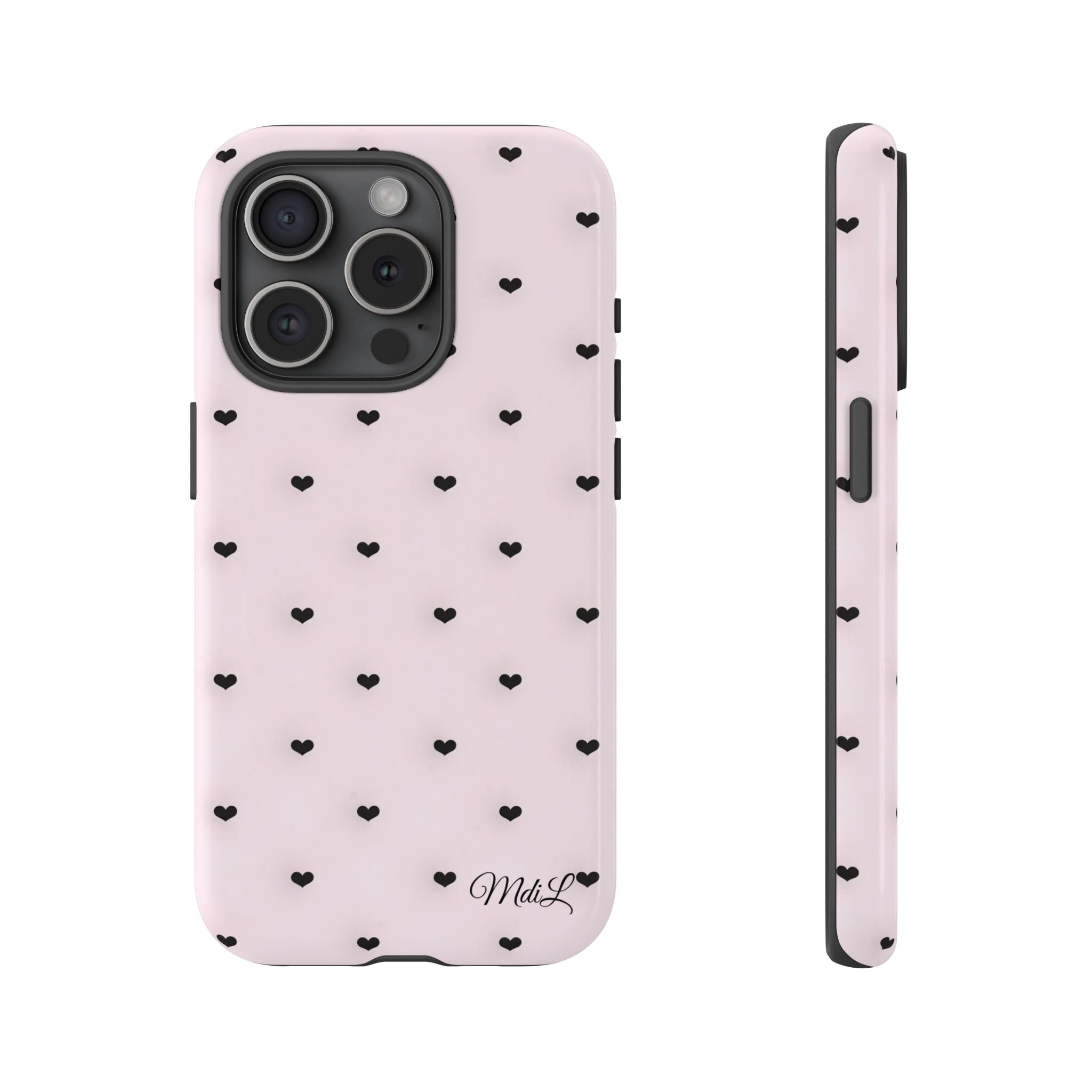 Dotted Hearts | Pink and Black
