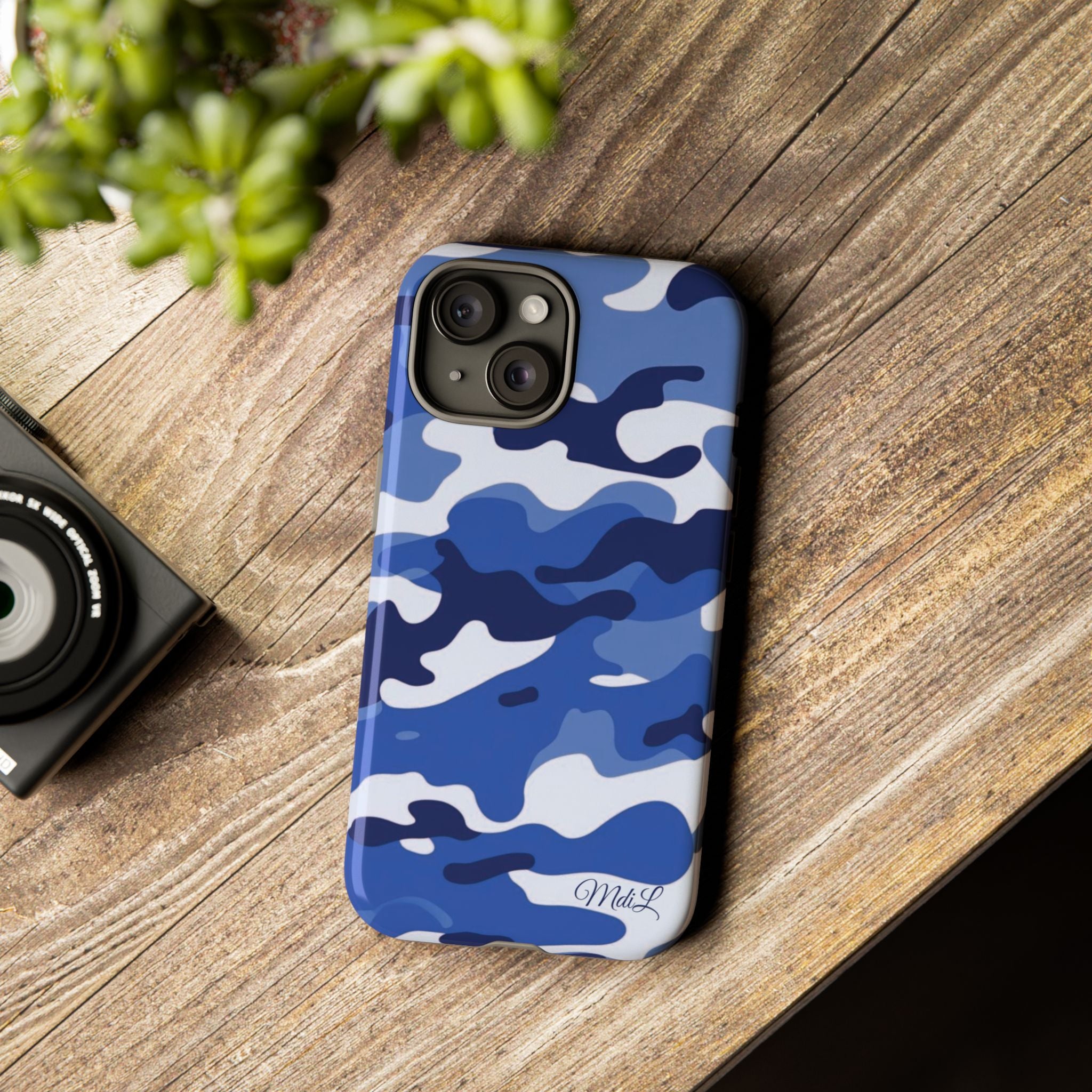 Deep Blue Camo iPhone Case