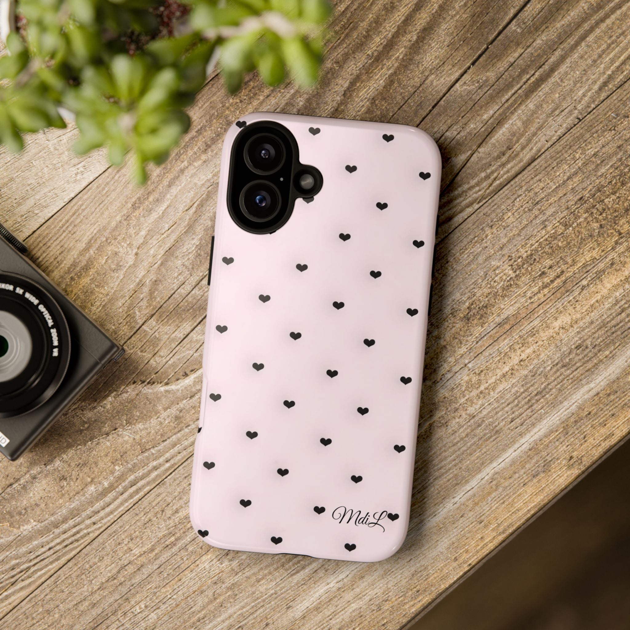 Dotted Hearts | Pink and Black