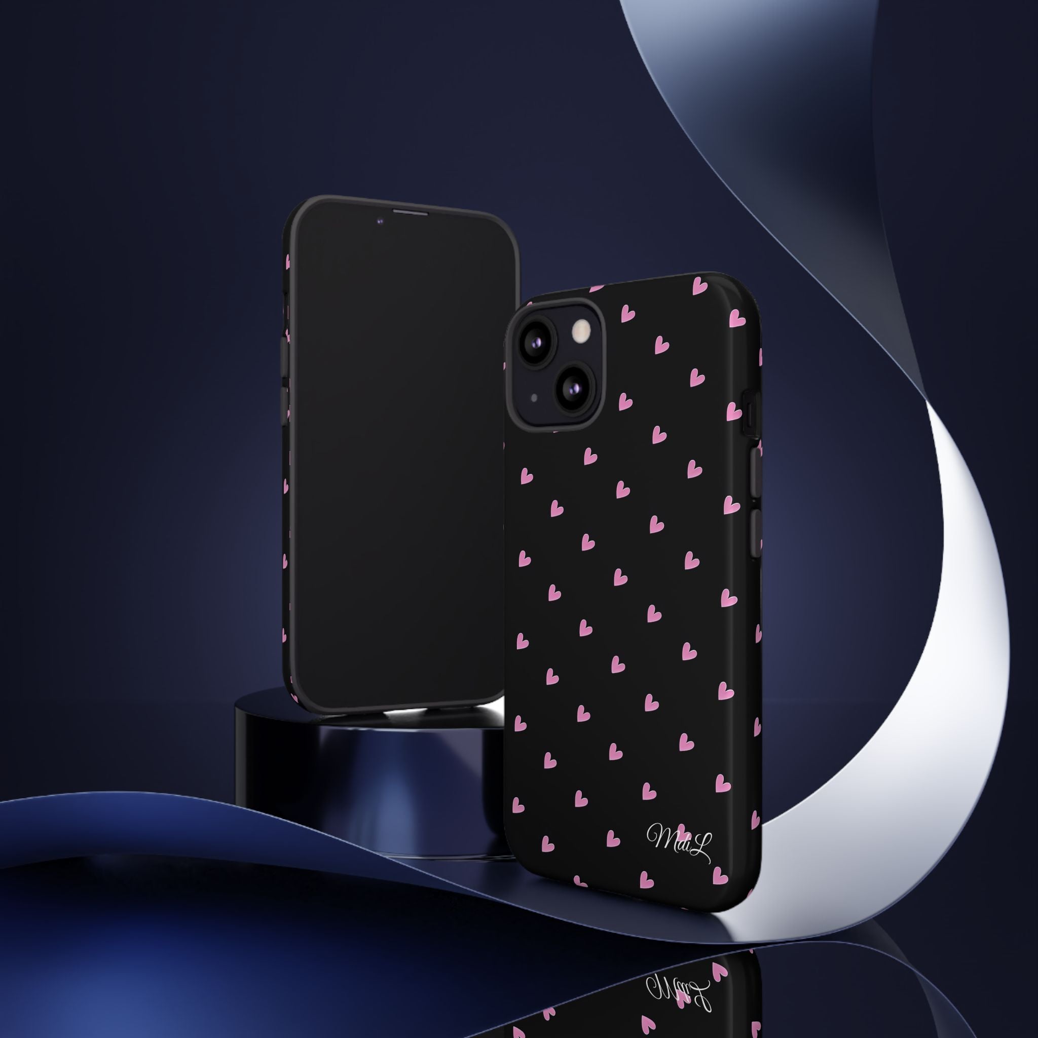 Dotted Hearts | Black and Pink - Mare di Luna