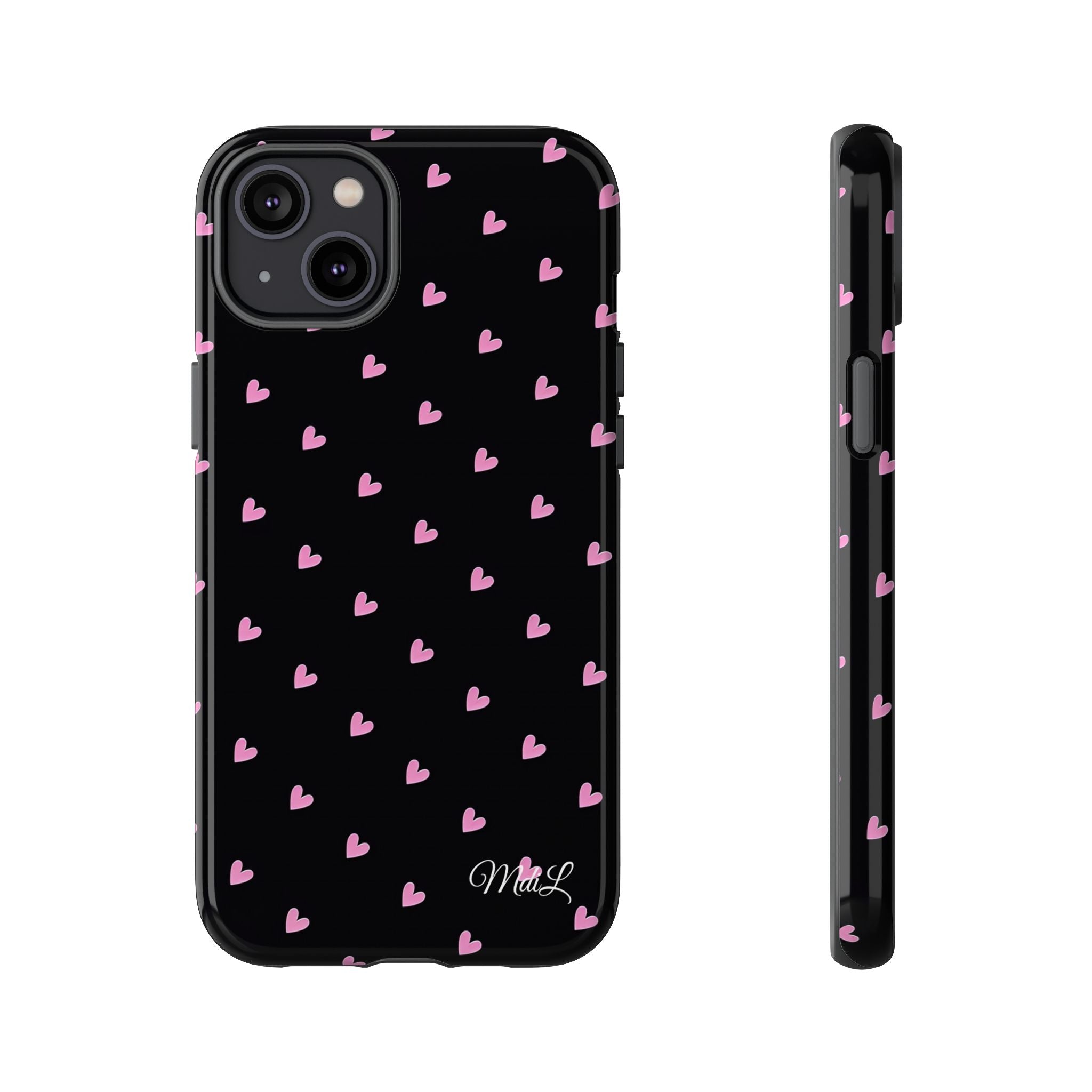Dotted Hearts | Black and Pink - Mare di Luna