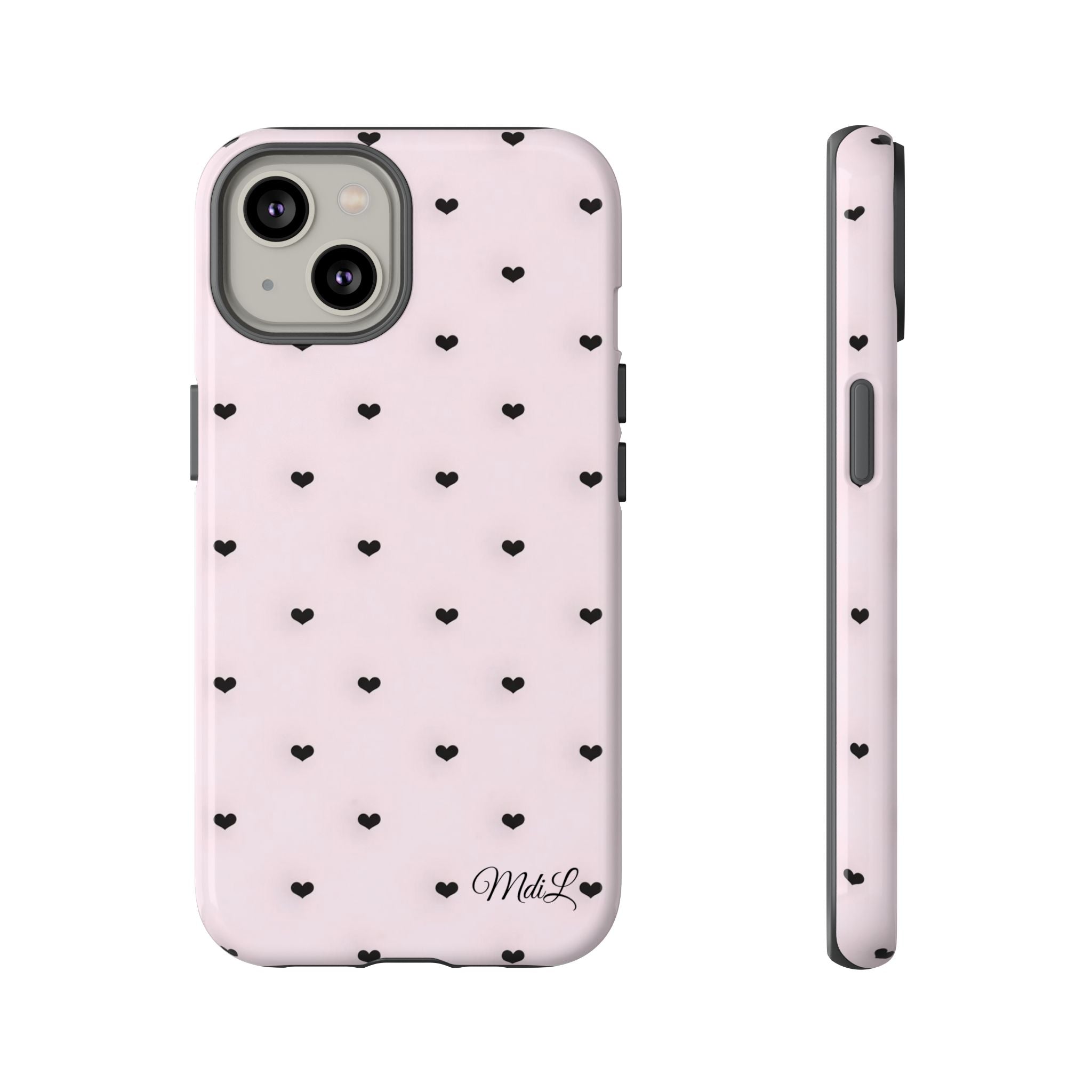 Dotted Hearts | Pink and Black