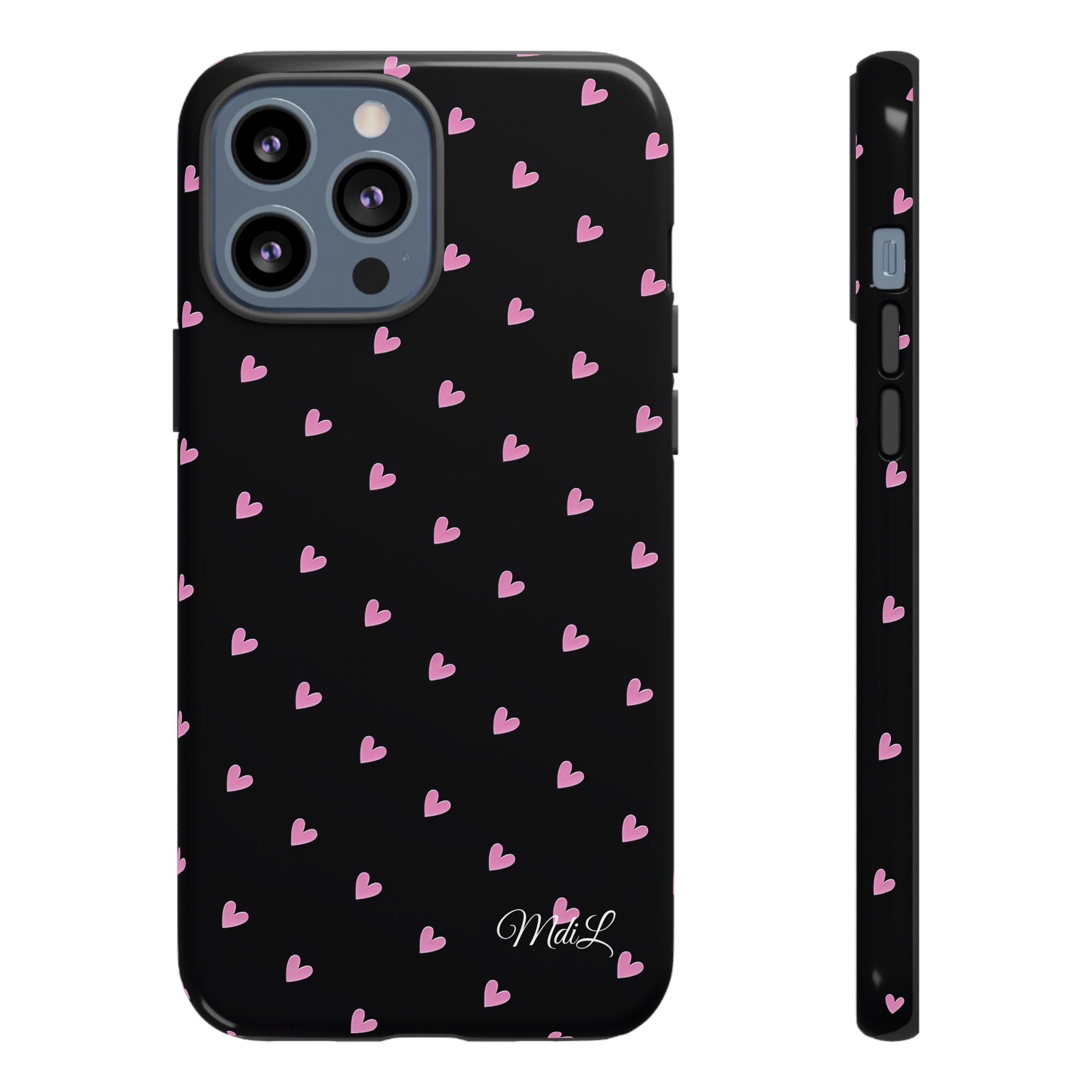 Dotted Hearts | Black and Pink - Mare di Luna