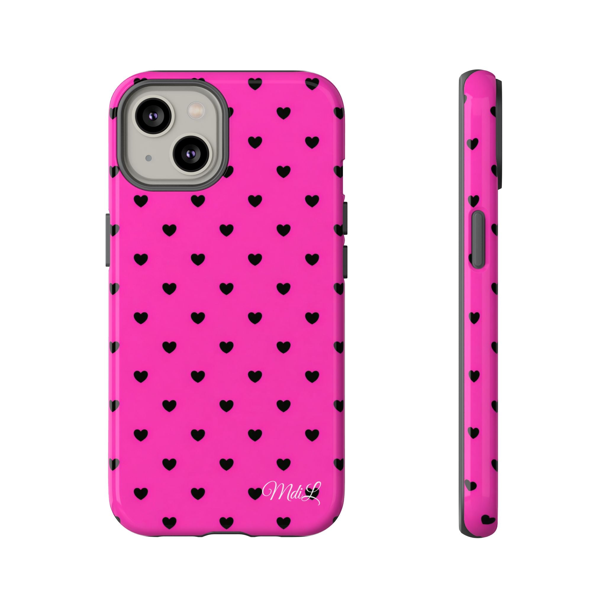 Dotted Hearts | Neon Pink - Mare di Luna