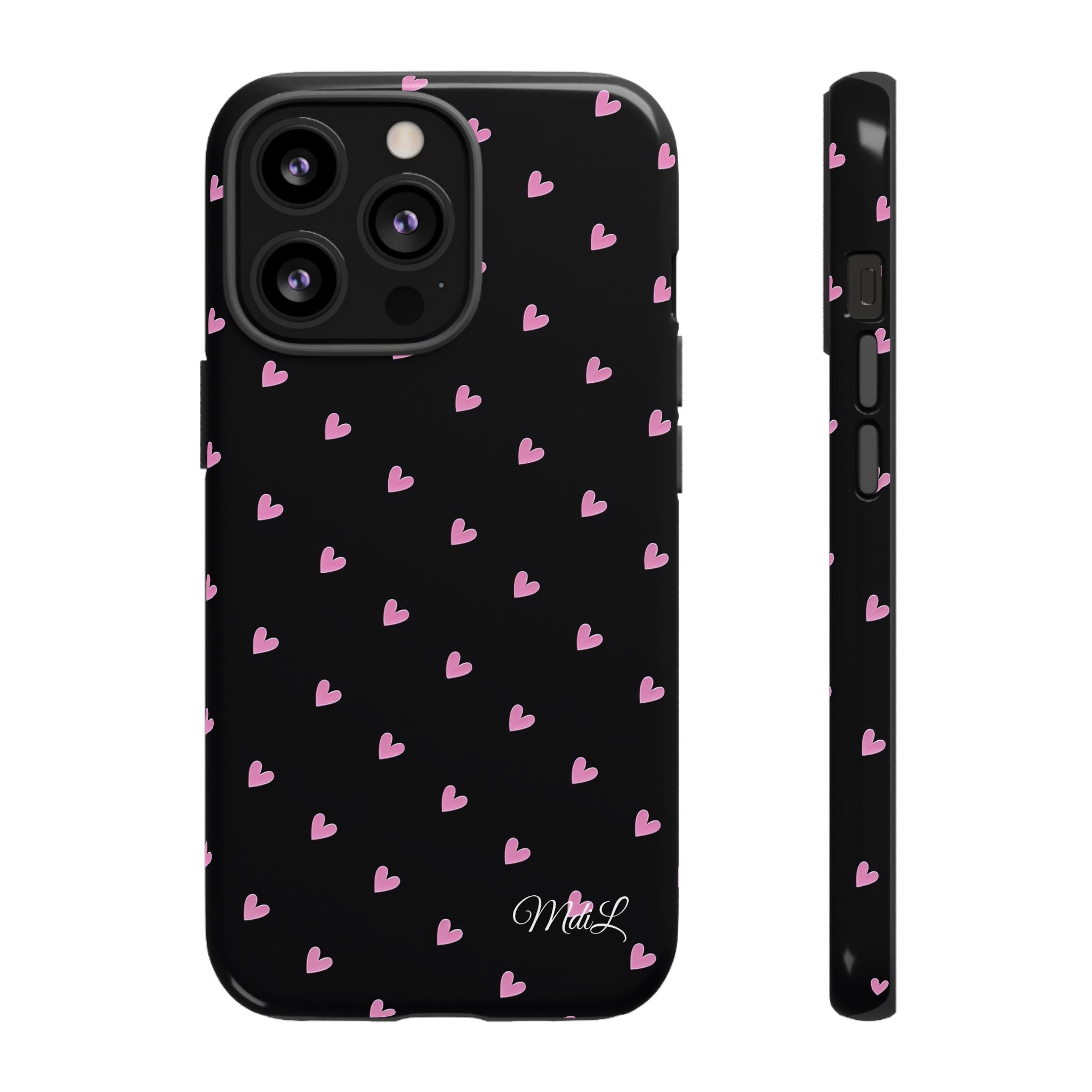 Dotted Hearts | Black and Pink - Mare di Luna