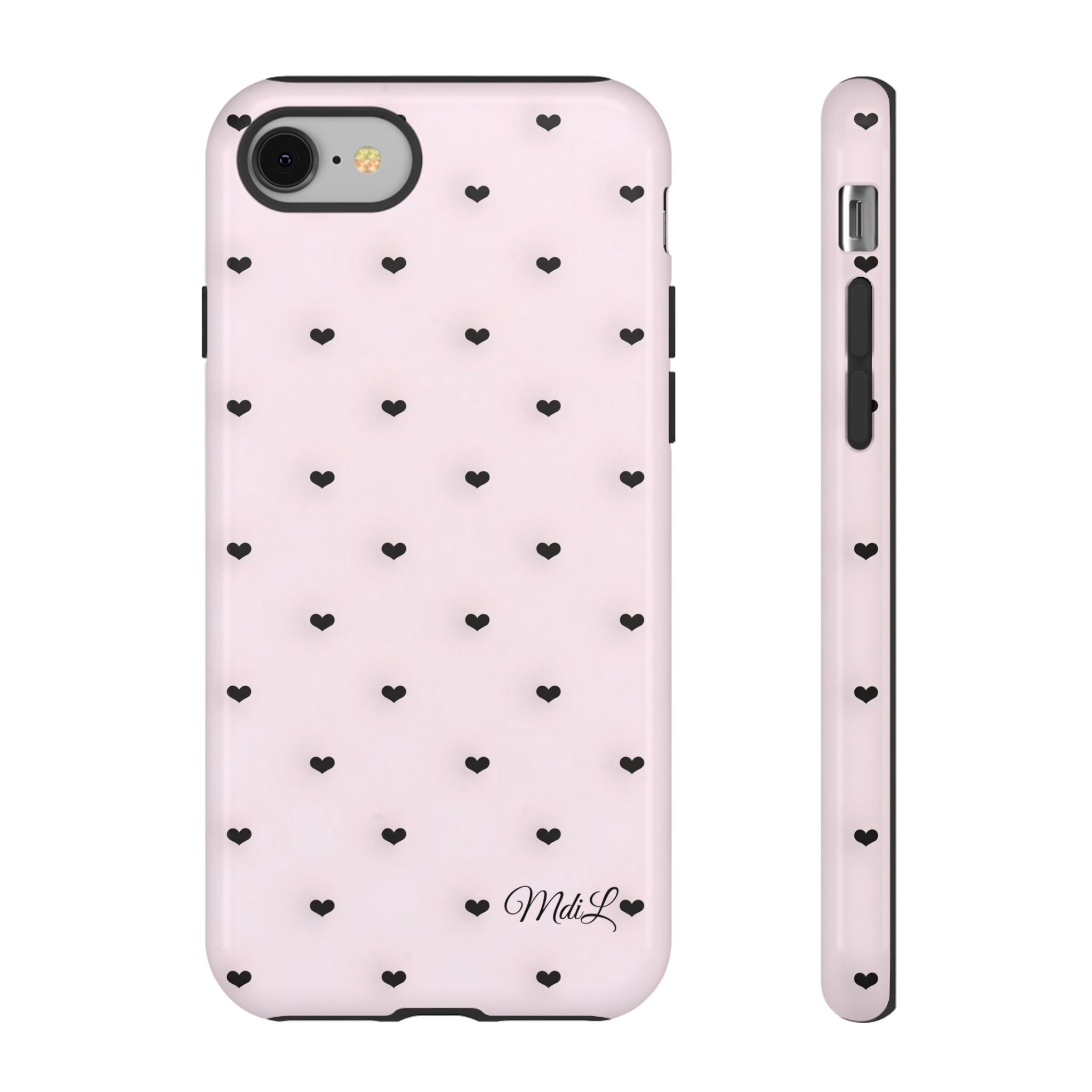 Dotted Hearts | Pink and Black