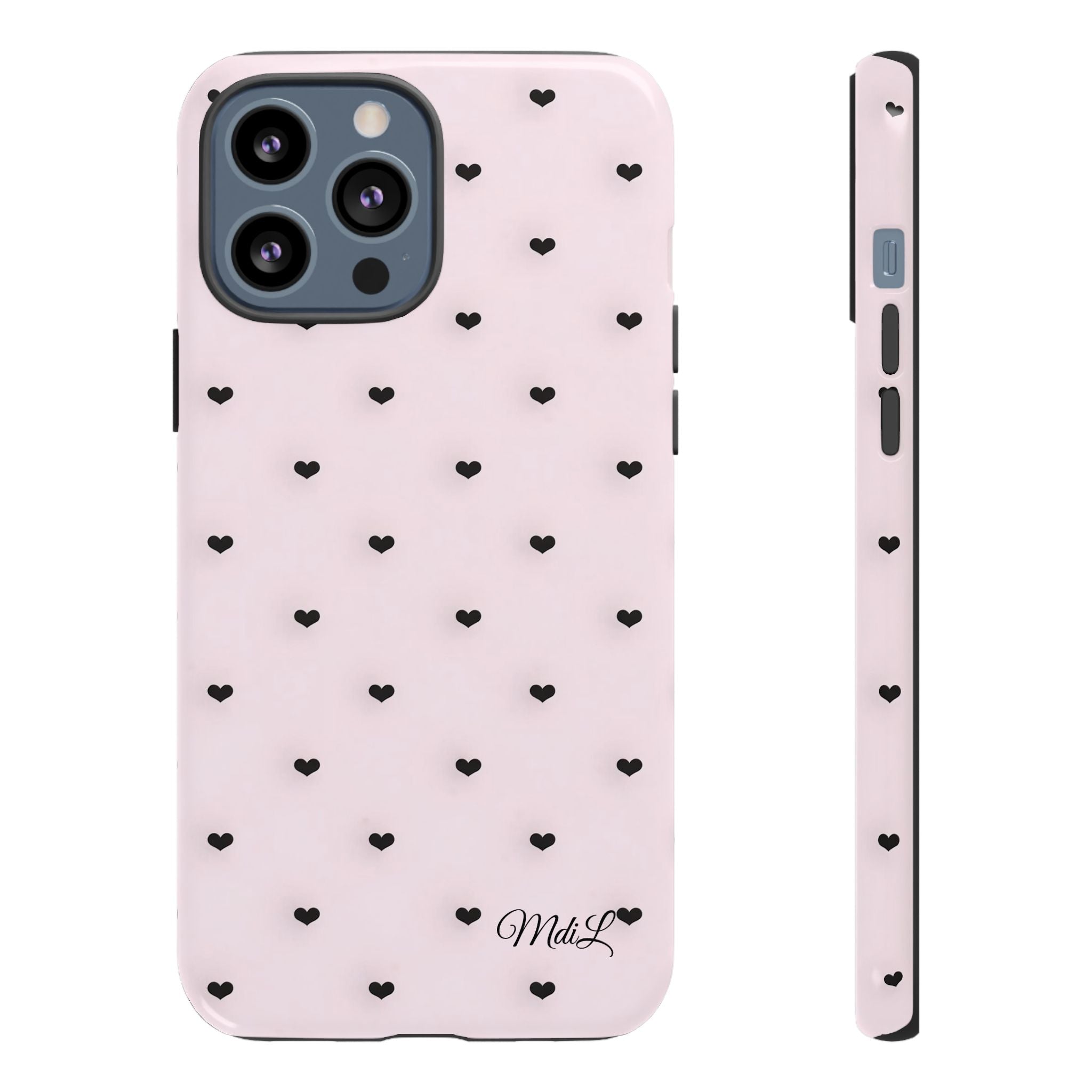Dotted Hearts | Pink and Black