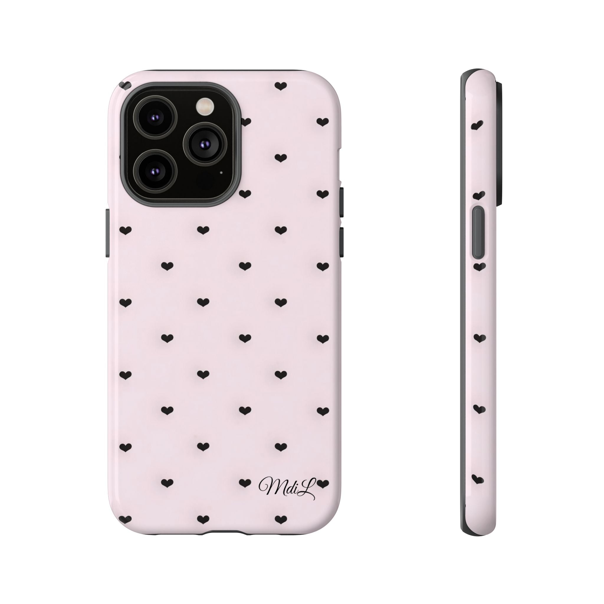 Dotted Hearts | Pink and Black