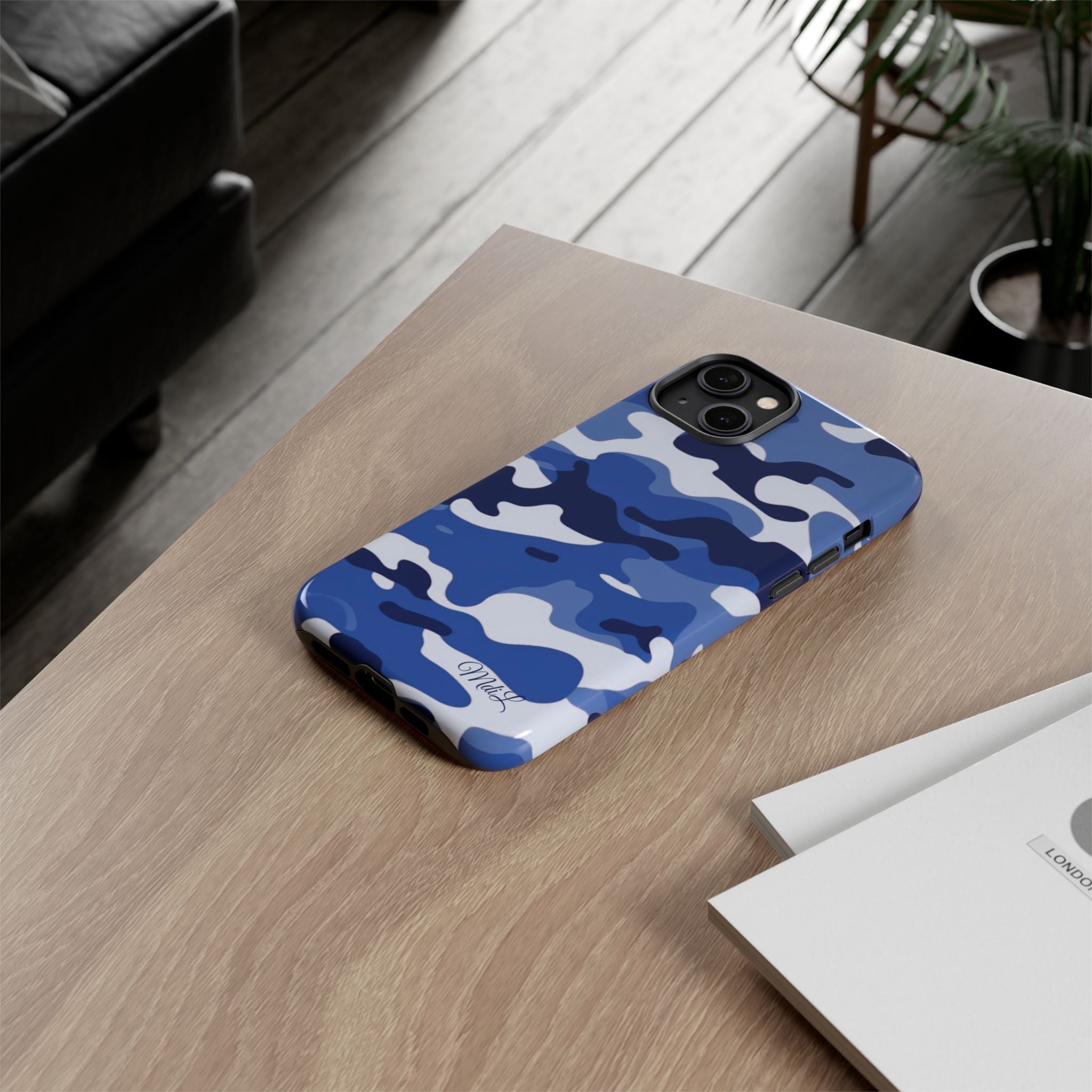 Deep Blue Camo iPhone Case