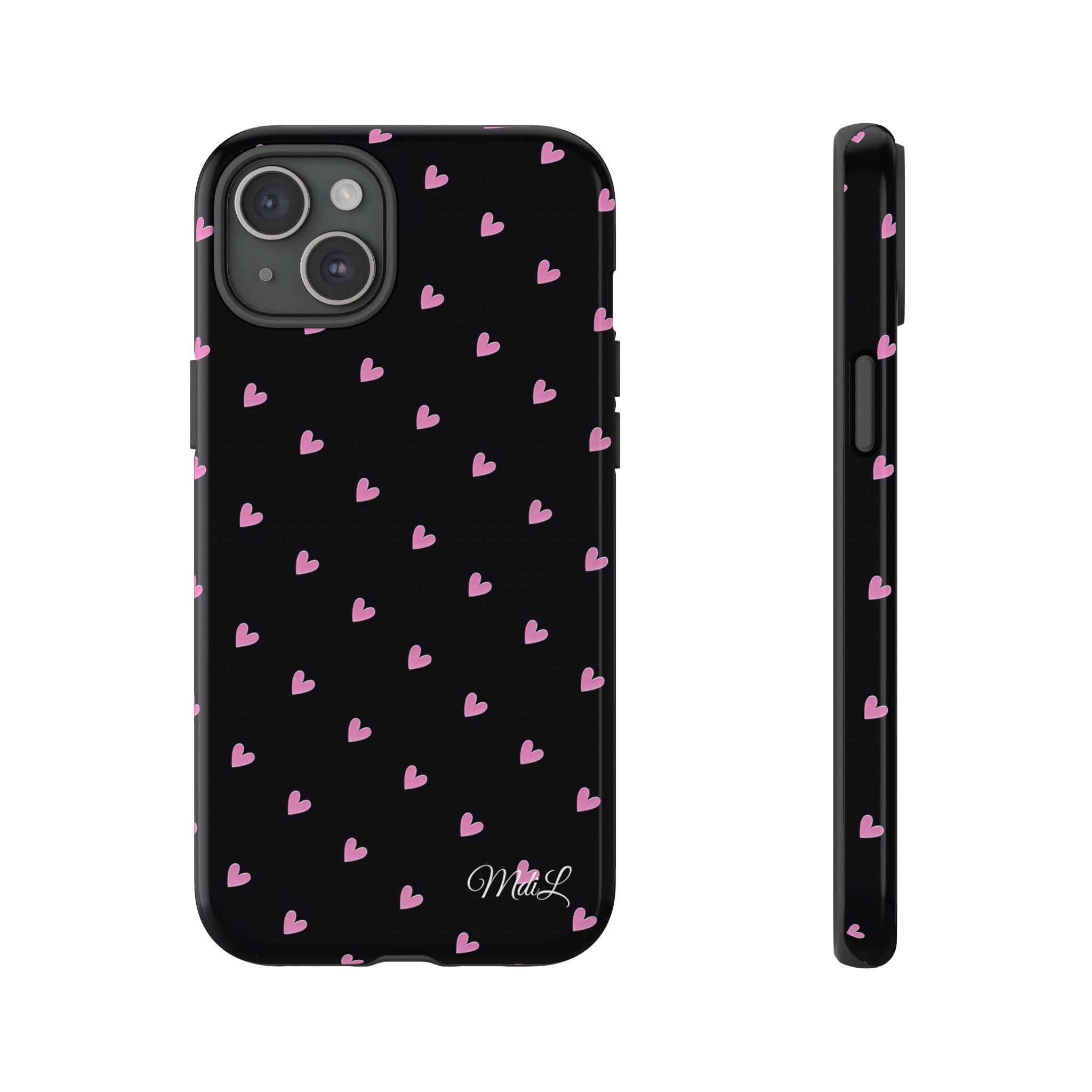 Dotted Hearts | Black and Pink - Mare di Luna