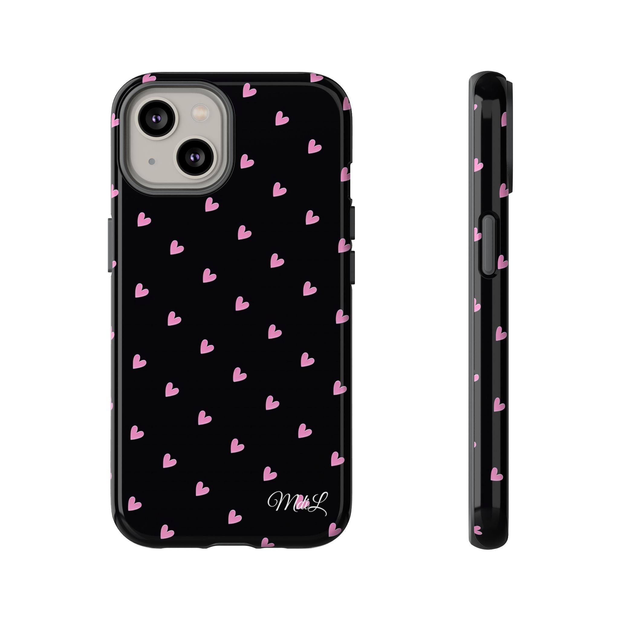 Dotted Hearts | Black and Pink - Mare di Luna