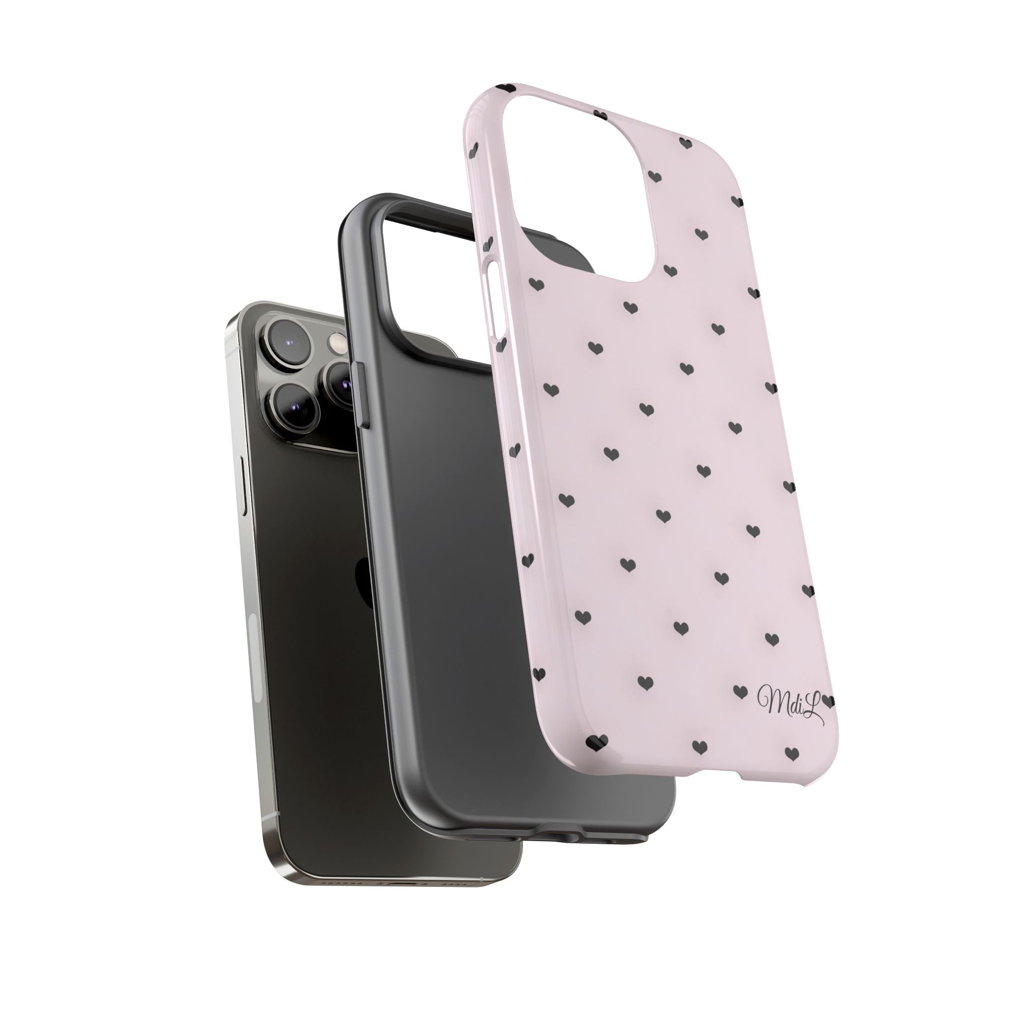 Dotted Hearts | Pink and Black