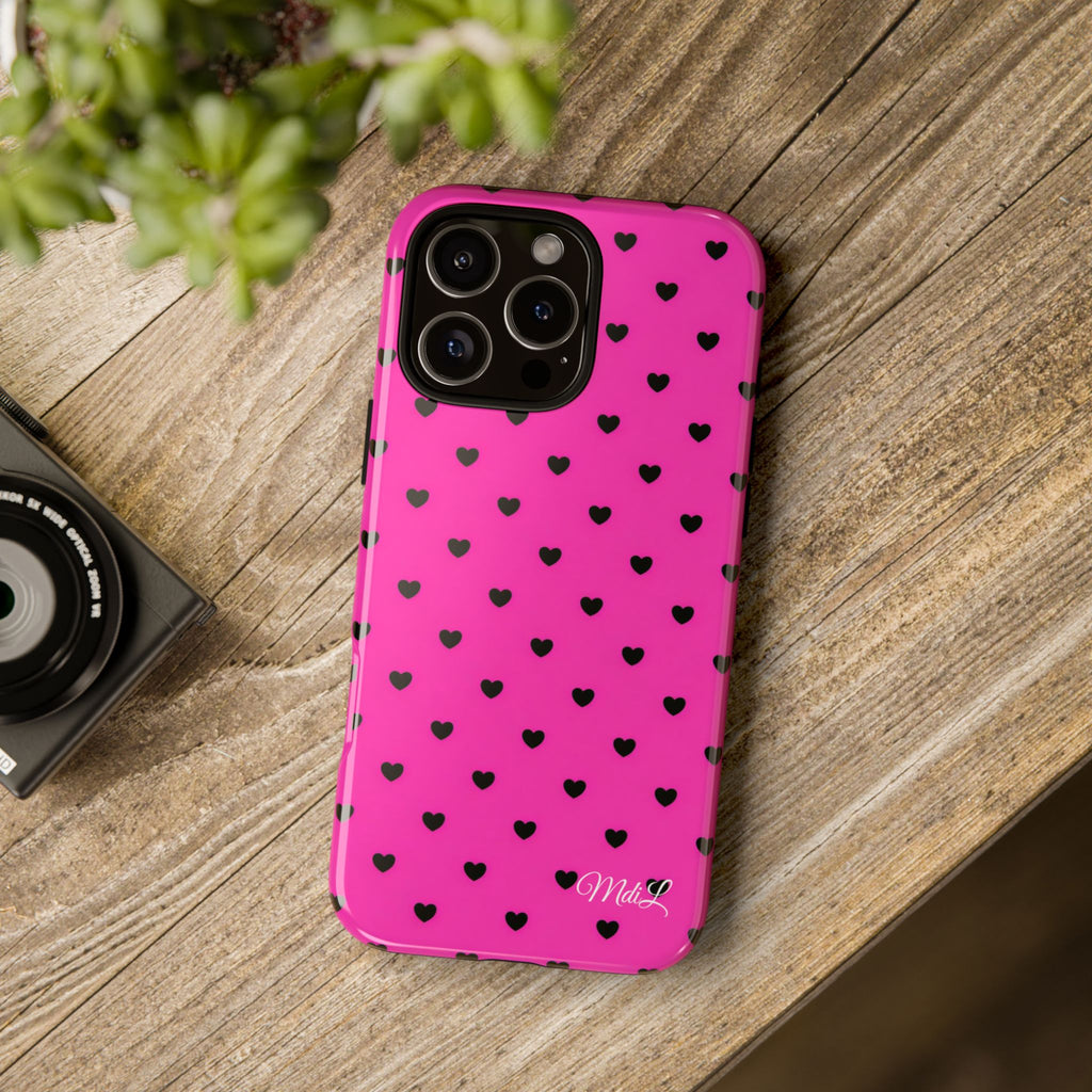 Dotted Hearts | Neon Pink - Mare di Luna