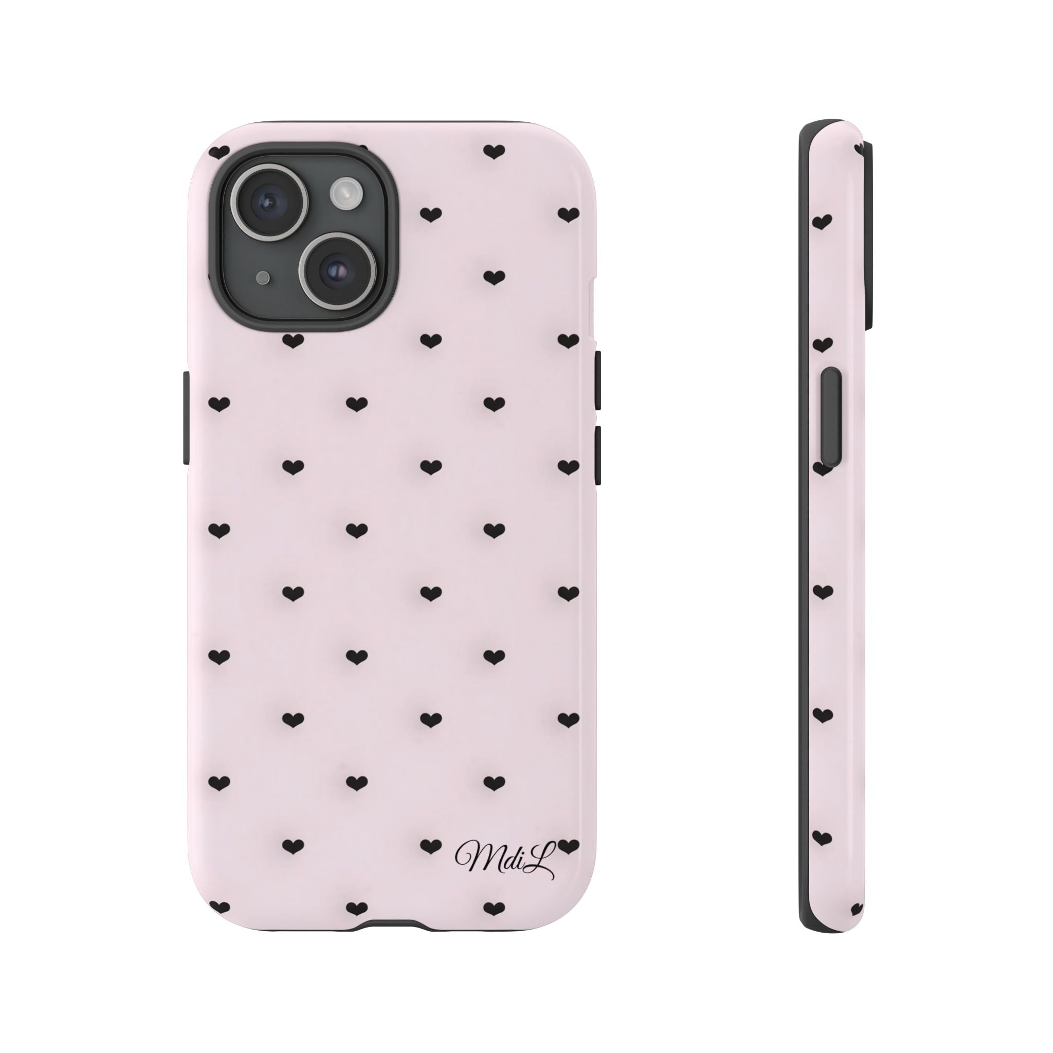 Dotted Hearts | Pink and Black