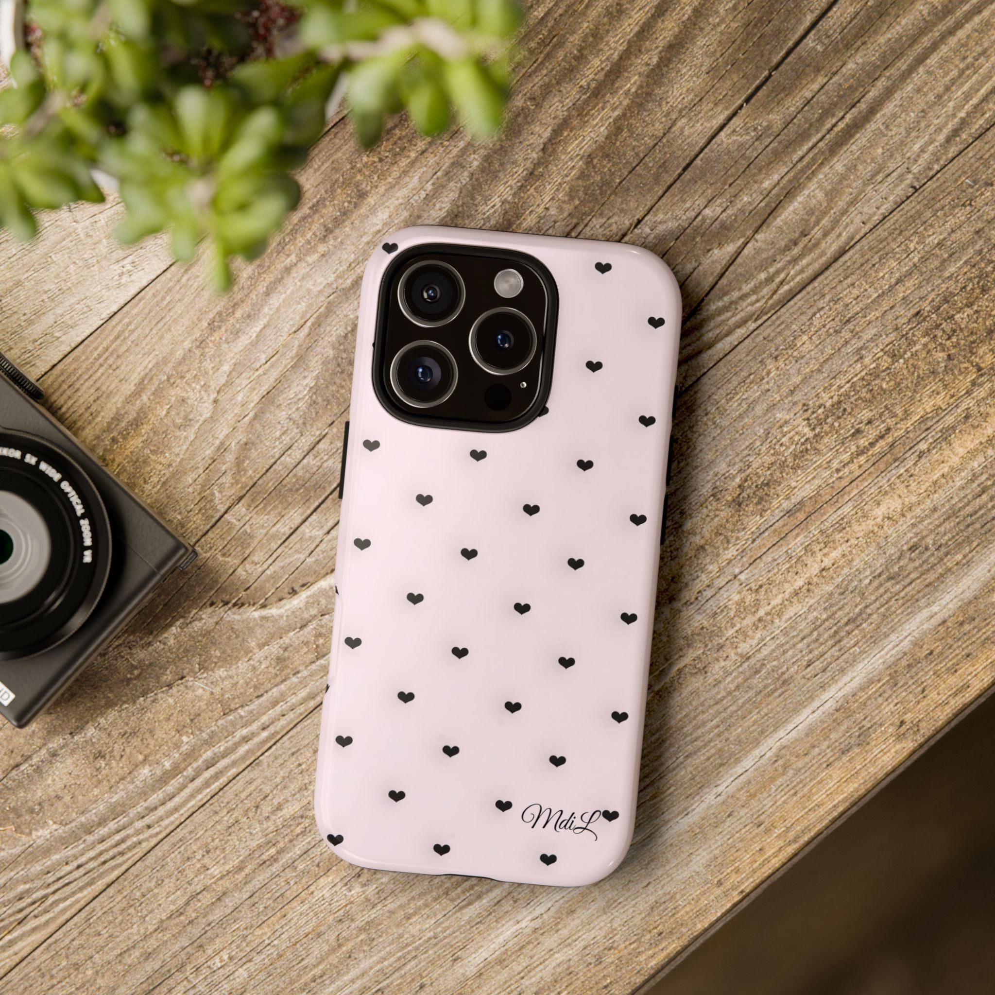 Dotted Hearts | Pink and Black