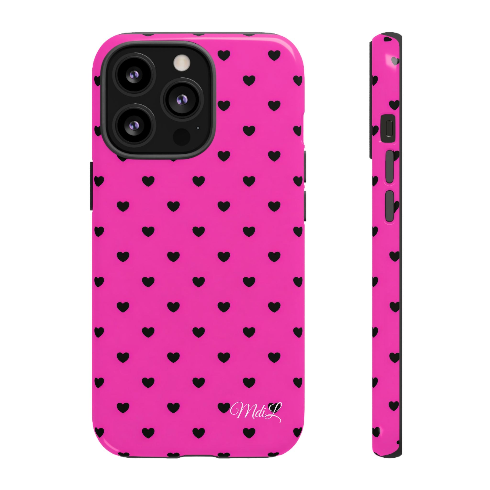 Dotted Hearts | Neon Pink - Mare di Luna