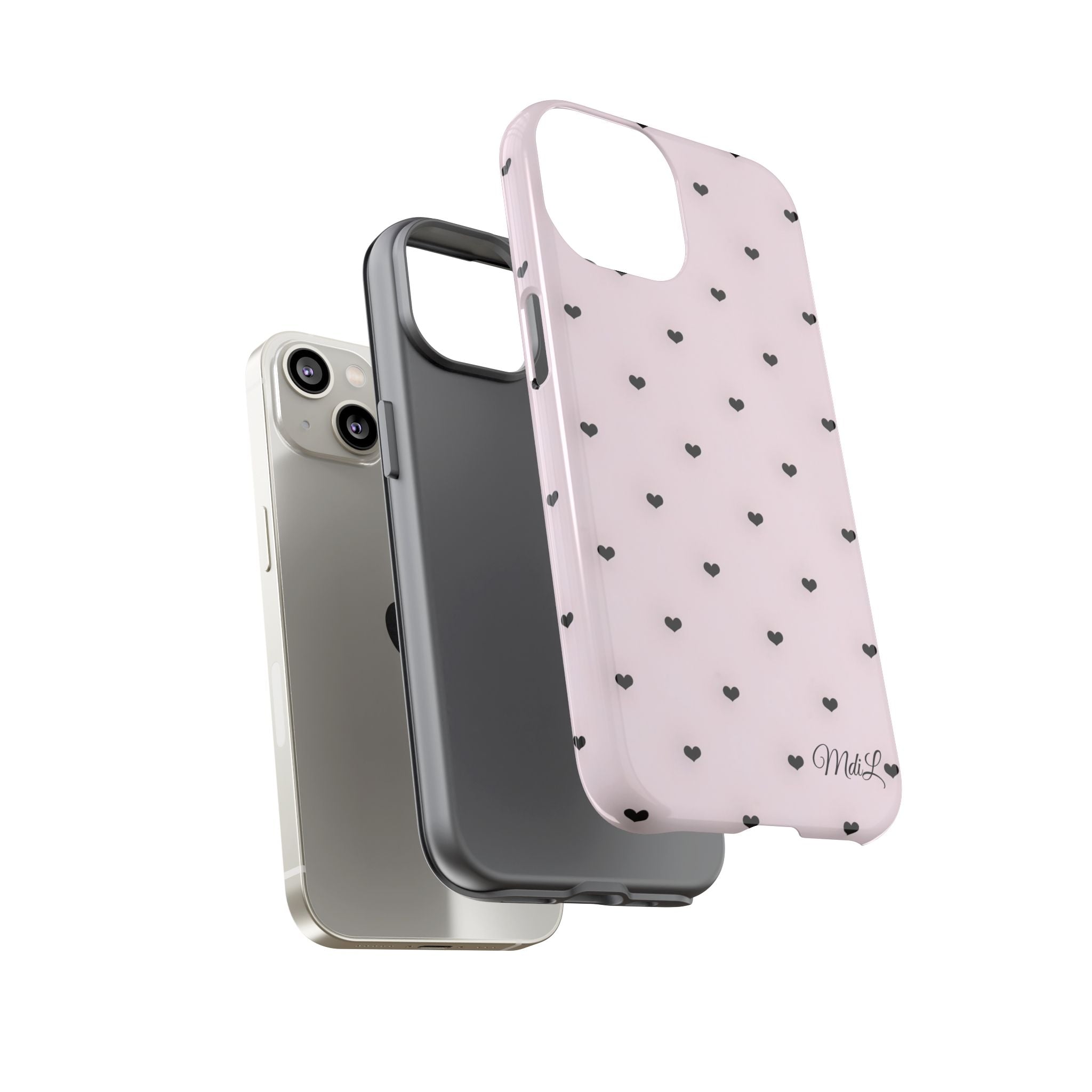 Dotted Hearts | Pink and Black