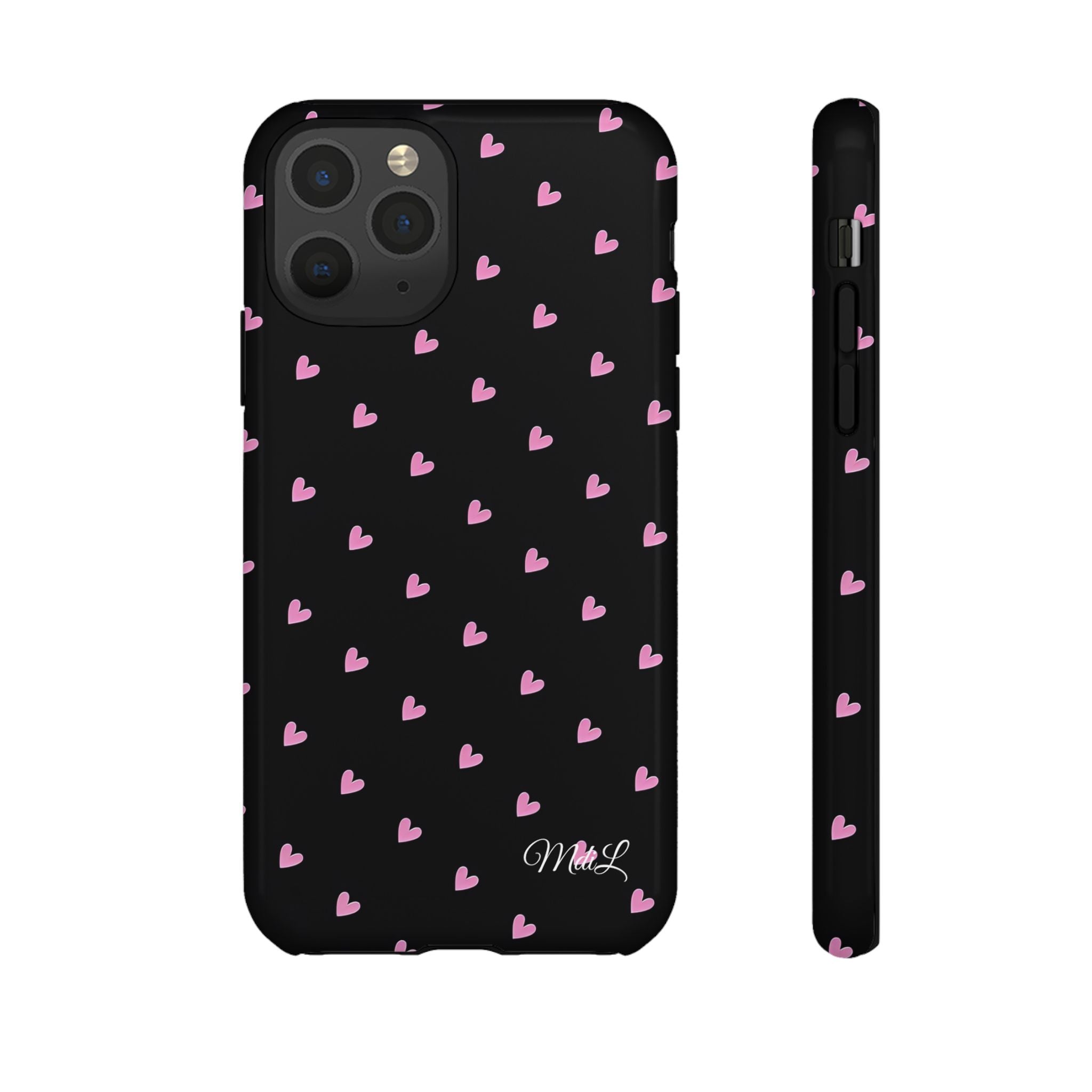 Dotted Hearts | Black and Pink - Mare di Luna