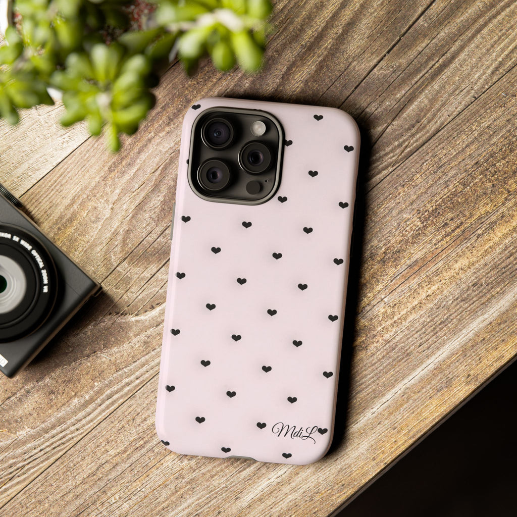 Dotted Hearts | Pink and Black