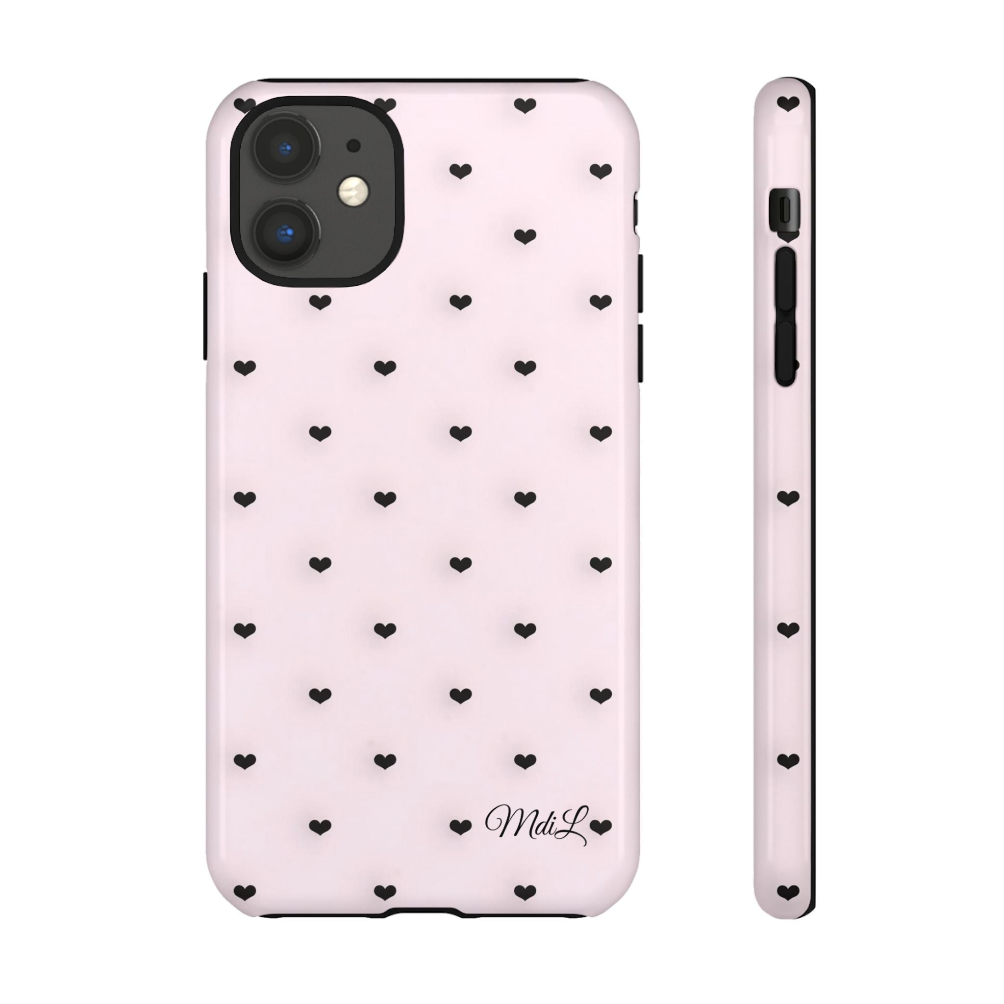 Dotted Hearts | Pink and Black