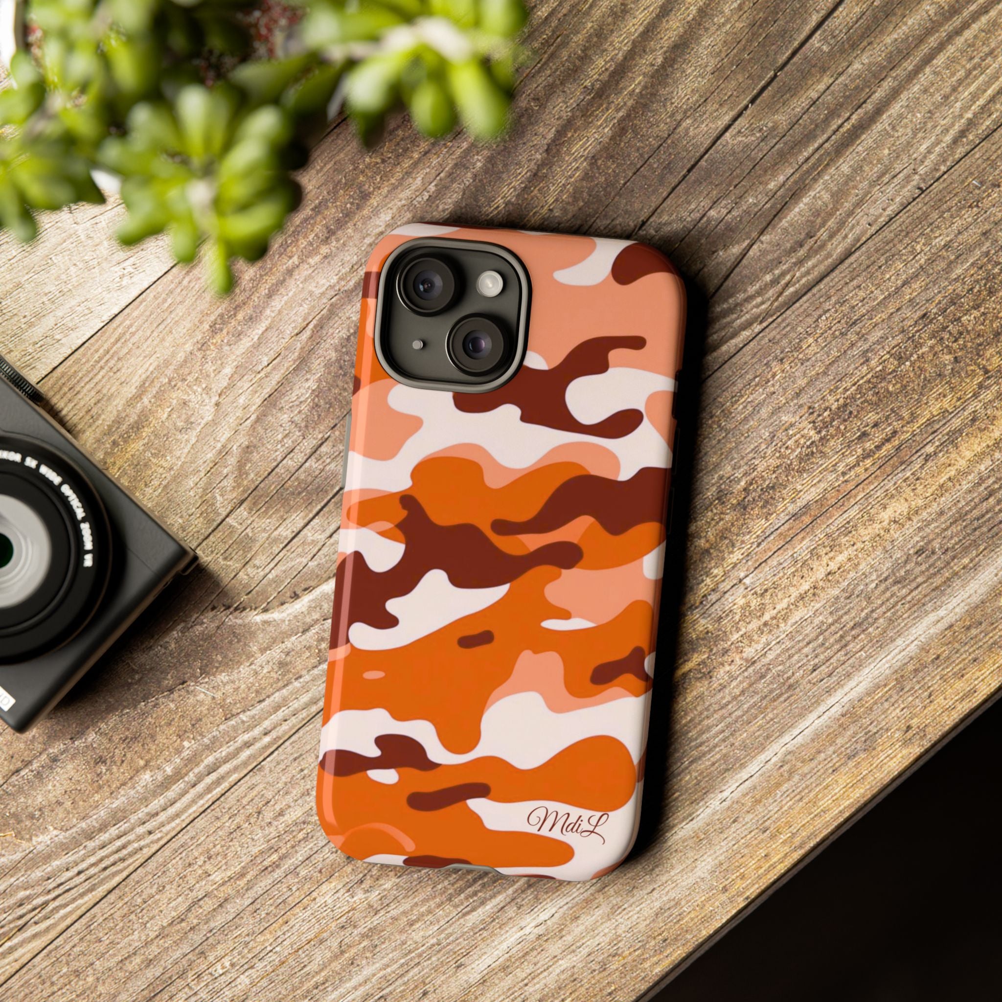 Orange Camo iPhone Case