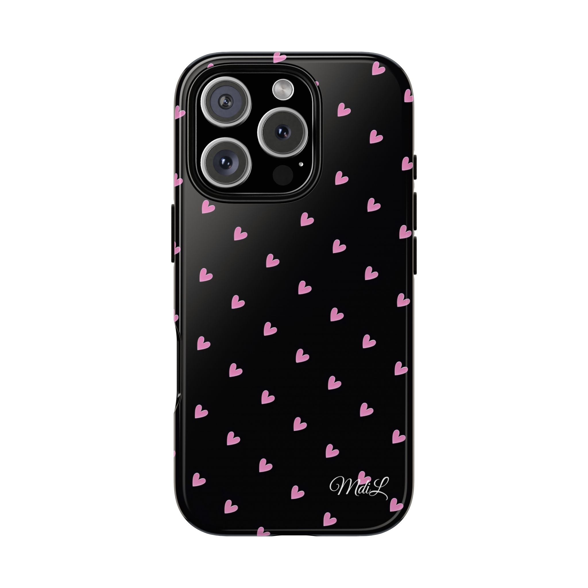 Dotted Hearts | Black and Pink - Mare di Luna