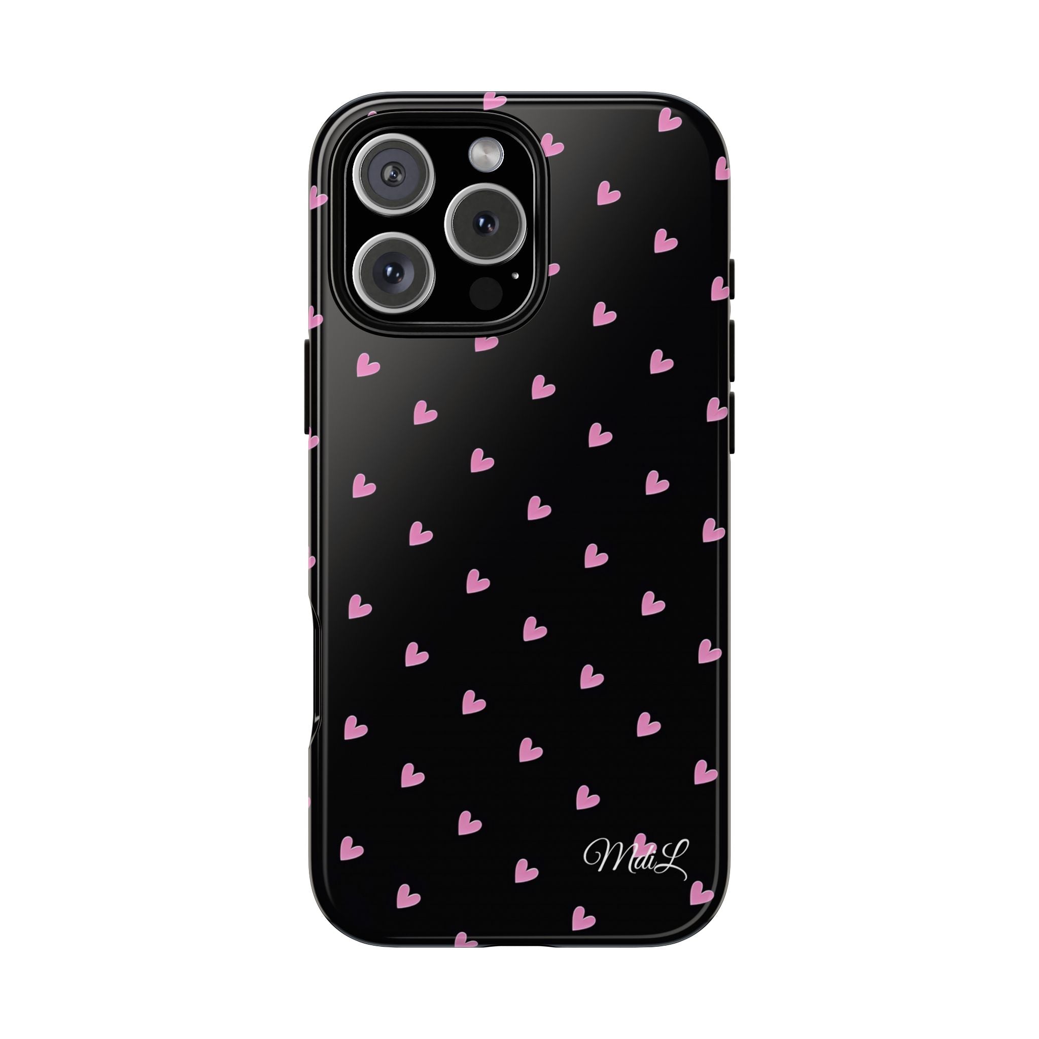 Dotted Hearts | Black and Pink - Mare di Luna