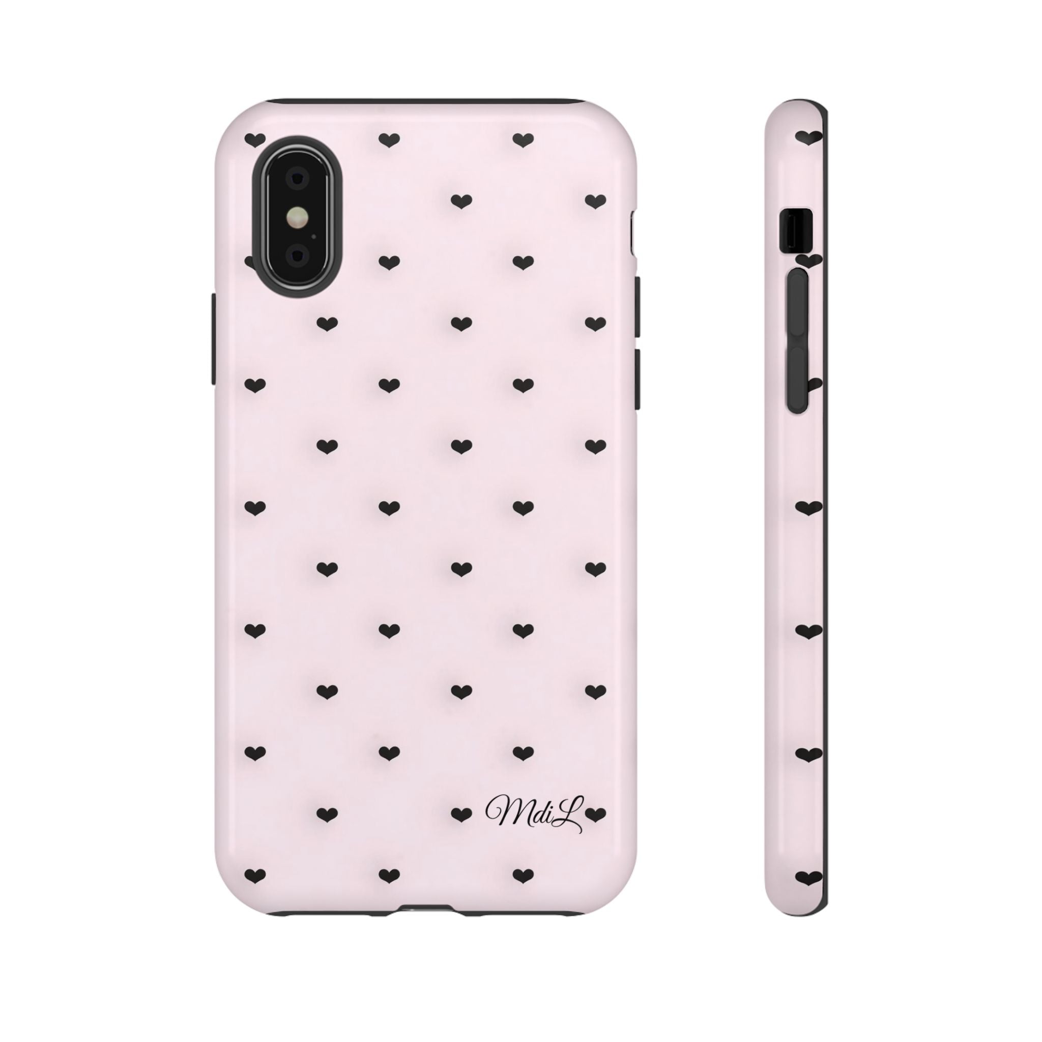 Dotted Hearts | Pink and Black